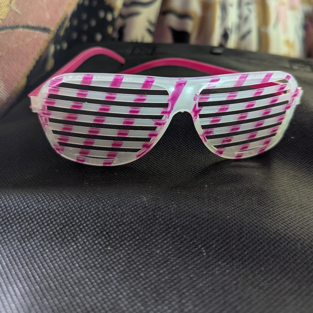 Pink and White Striped Kids Sunglasses